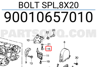 Honda 90010657010 BOLT SPL,8X20
