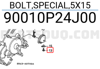 Honda 90010P24J00 BOLT,SPECIAL,5X15