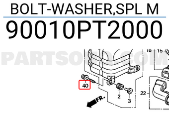 Honda 90010PT2000 BOLT-WASHER,SPL M