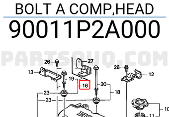 Honda 90011P2A000 BOLT A COMP,HEAD