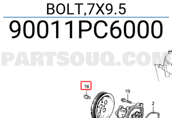 Honda 90011PC6000 BOLT,7X9.5