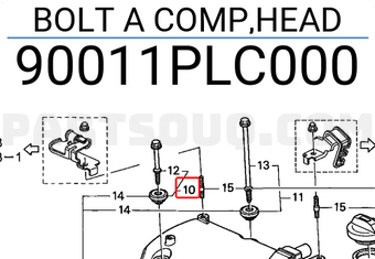 Honda 90011PLC000 BOLT A COMP,HEAD