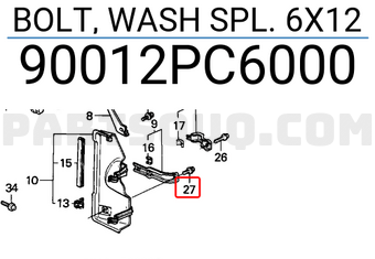 Honda 90012PC6000 BOLT, WASH SPL. 6X12
