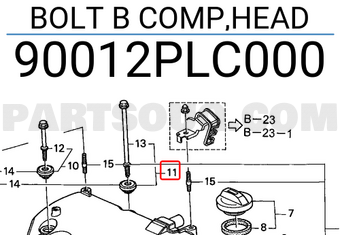 Honda 90012PLC000 BOLT B COMP,HEAD
