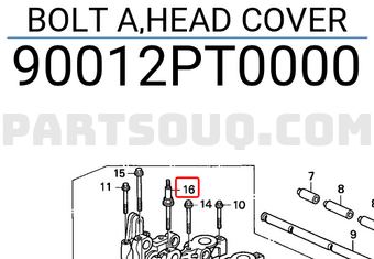 Honda 90012PT0000 BOLT A,HEAD COVER
