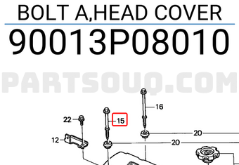 Honda 90013P08010 BOLT A,HEAD COVER