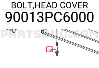 Honda 90013PC6000 BOLT,HEAD COVER