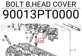 Honda 90013PT0000 BOLT B,HEAD COVER