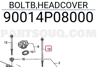 Honda 90014P08000 BOLTB,HEADCOVER