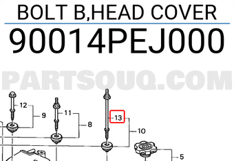 Honda 90014PEJ000 BOLT B,HEAD COVER