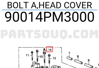 Honda 90014PM3000 BOLT A,HEAD COVER