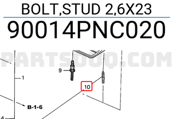 Honda 90014PNC020 BOLT,STUD 2,6X23
