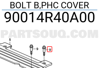 Honda 90014R40A00 BOLT B,PHC COVER