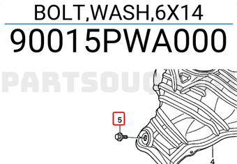 Honda 90015PWA000 BOLT,WASH,6X14