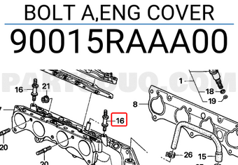 Honda 90015RAAA00 BOLT A,ENG COVER