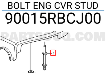 Honda 90015RBCJ00 BOLT ENG CVR STUD
