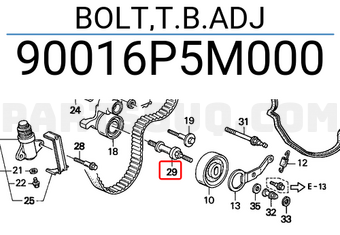 Honda 90016P5M000 BOLT,T.B.ADJ