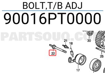 Honda 90016PT0000 BOLT,T/B ADJ