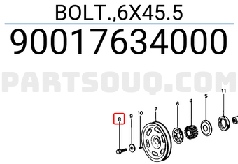 Honda 90017634000 BOLT.,6X45.5