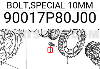 Honda 90017P80J00 BOLT,SPECIAL 10MM