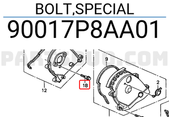 Honda 90017P8AA01 BOLT,SPECIAL
