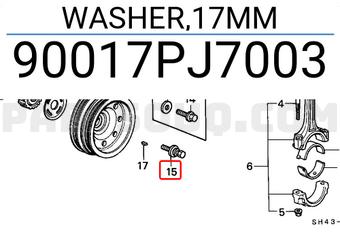 Honda 90017PJ7003 WASHER,17MM