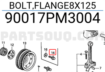 Honda 90017PM3004 BOLT,FLANGE8X125