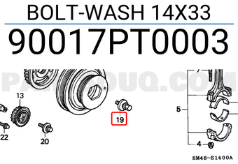 Honda 90017PT0003 BOLT-WASH 14X33