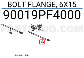 Honda 90019PF4000 BOLT FLANGE, 6X15