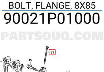 Honda 90021P01000 BOLT, FLANGE, 8X85