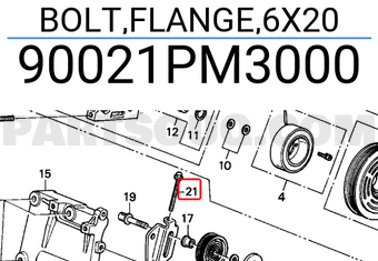 Honda 90021PM3000 BOLT,FLANGE,6X20