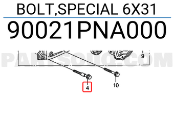 Honda 90021PNA000 BOLT,SPECIAL 6X31