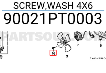 Honda 90021PT0003 SCREW,WASH 4X6