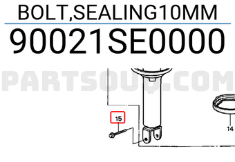 Honda 90021SE0000 BOLT,SEALING10MM