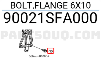 Honda 90021SFA000 BOLT,FLANGE 6X10