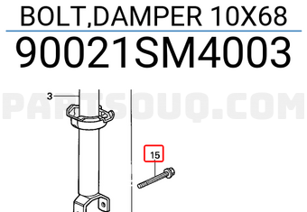 Honda 90021SM4003 BOLT,DAMPER 10X68