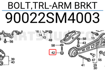 Honda 90022SM4003 BOLT,TRL-ARM BRKT
