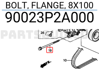 Honda 90023P2A000 BOLT, FLANGE, 8X100