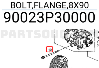 Honda 90023P30000 BOLT,FLANGE,8X90