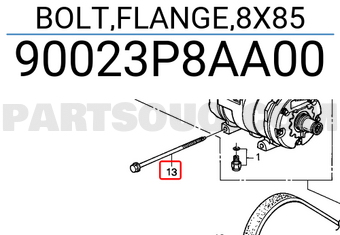 Honda 90023P8AA00 BOLT,FLANGE,8X85