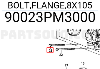 Honda 90023PM3000 BOLT,FLANGE,8X105