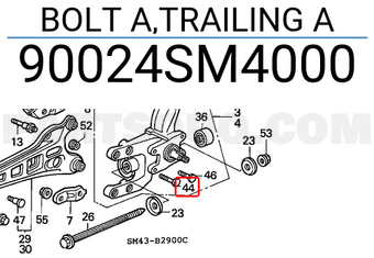 Honda 90024SM4000 BOLT A,TRAILING A