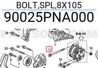 Honda 90025PNA000 BOLT,SPL,8X105