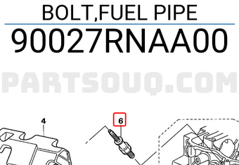 Honda 90027RNAA00 BOLT,FUEL PIPE