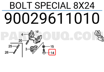 Honda 90029611010 BOLT SPECIAL 8X24