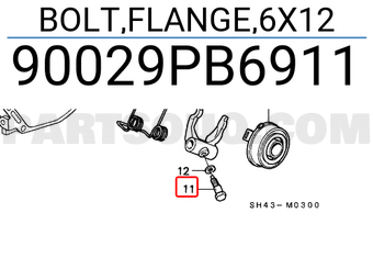 Honda 90029PB6911 BOLT,FLANGE,6X12