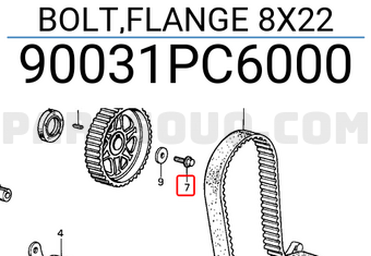 Honda 90031PC6000 BOLT,FLANGE 8X22