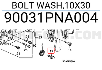 Honda 90031PNA004 BOLT WASH,10X30
