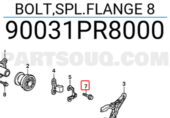 Honda 90031PR8000 BOLT,SPL.FLANGE 8