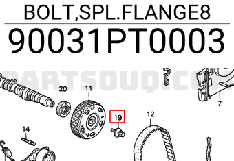 Honda 90031PT0003 BOLT,SPL.FLANGE8